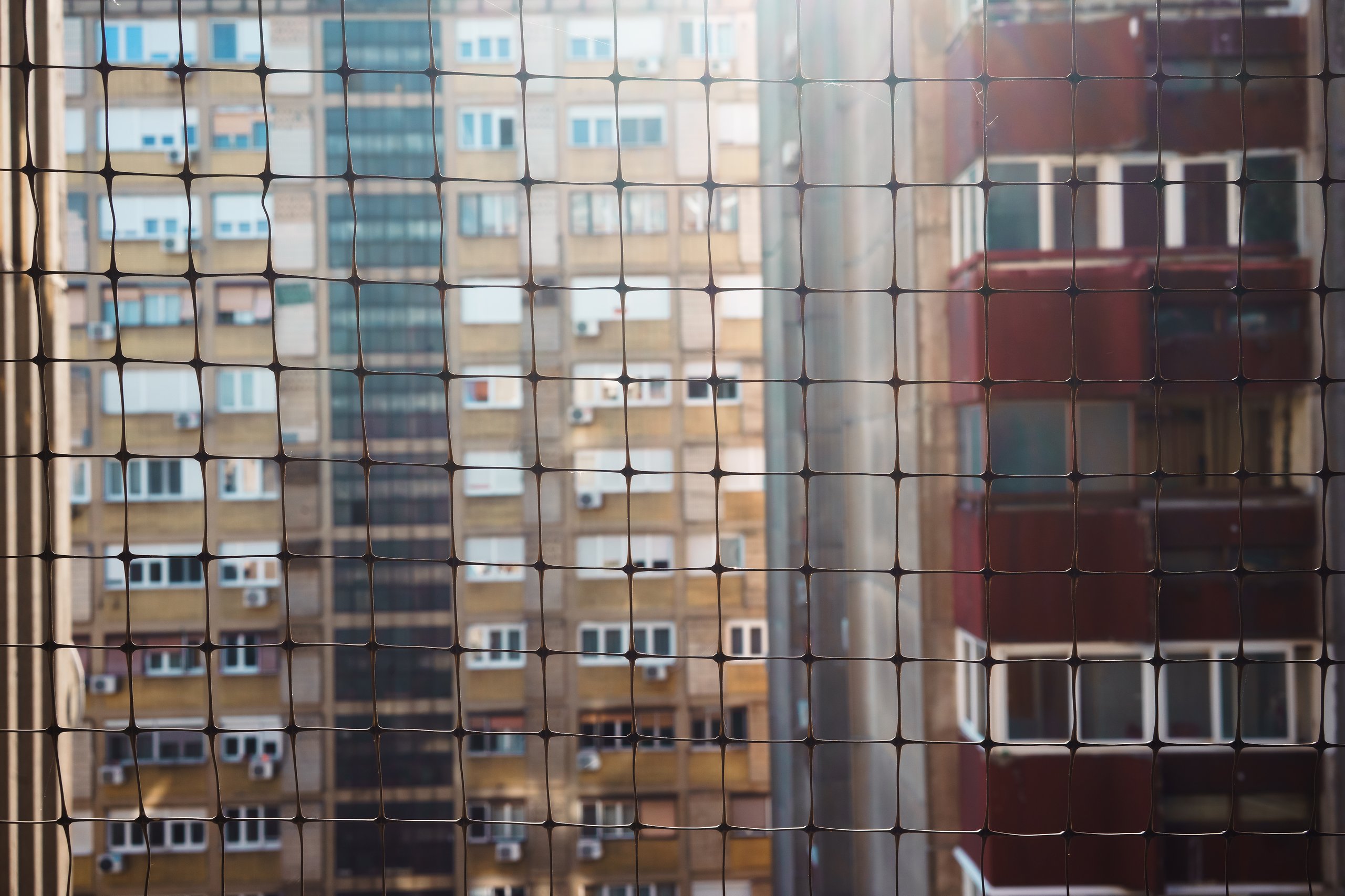 Malla de seguridad en edificio